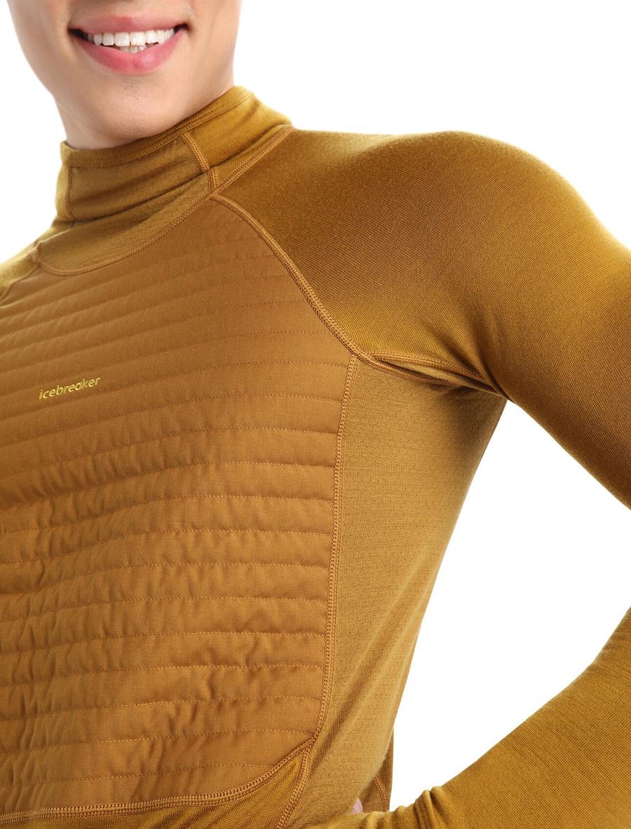 Icebreaker ZoneKnit™ Merino Insulated Long Sleeve Hoodie Férfi Base Layers Barna | HU 1329DFMN